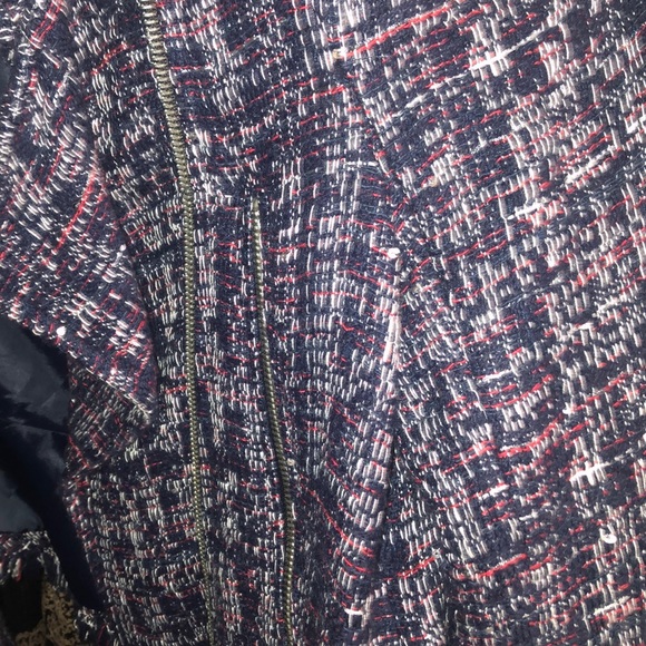 ZARA BLUE tweed  MOTO JACKET size S - Picture 5 of 6